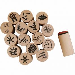 Deco Art-Stempel, Weihnachten, H 26 mm, D 20 mm, 15 Stk/ 1 Pck [HOB-28580]