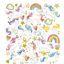Sticker, Einhorn, Blatt 15x16,5 cm, 1 Bl. [HOB-29121]