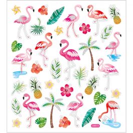 Sticker, Flamingo, Blatt 15x16,5 cm, 1 Bl. [HOB-29138]