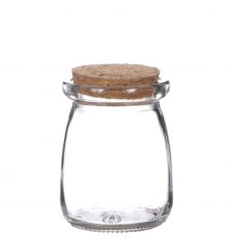 Glasgefäße mit Korken Ø9cm | H: 12.5cm (12 Stück) [IFS-29153]