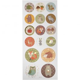 Sticker, Waldtiere, Blatt 10x23 cm, 1 Bl. [HOB-29160]