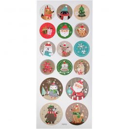 Sticker mit Weihnachtsmotiven, Weihnachten, Blatt 10x23 cm, 1 Bl. [HOB-29161]