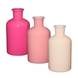 Glasflasche Ø7 h: 12 cm Assorti Rosa (12 Stück) [IFS-29806]