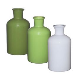 Glasflasche Ø7 h: 12 cm Assorti Grün (12 Stück) [IFS-29807]