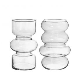 Blumenvase Ø10 cm H: 18 cm Transparent (6 Stück) [IFS-29920]