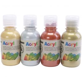 PRIMO Acrylfarbe in ausgezeichneter Qualität, Metallic-Farben, 8x125 ml/ 1 Pck [HOB-638398]