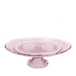 Tortenplatte Glas mit Boden Rosa Ø29x H: 9 cm (1 st) [IFS-30237]