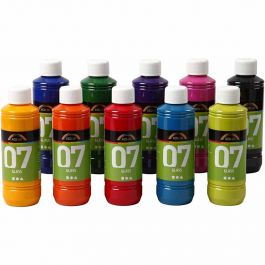 A-Color Glas-/Porzellanfarbe, Sortierte Farben, 10x250 ml/ 1 Pck [HOB-31796]