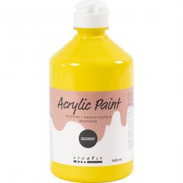 Acrylfarbe, glänzend, Primärgelb, 500 ml/ 1 Fl. [HOB-32006]