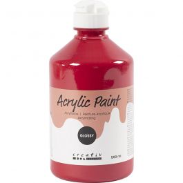 Acrylfarbe, glänzend, Primärrot, 500 ml/ 1 Fl. [HOB-32010]