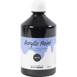 Acrylfarbe Matt, Schwarz, 500 ml/ 1 Fl. [HOB-32104]
