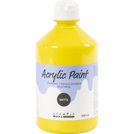 Acrylfarbe Matt, Primärgelb, 500 ml/ 1 Fl. [HOB-32106]