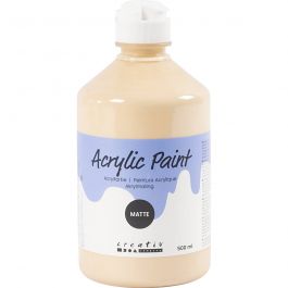 Acrylfarbe Matt, Hellbeige, 500 ml/ 1 Fl. [HOB-32118]