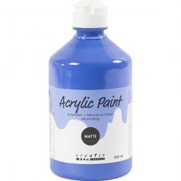 Acrylfarbe Matt, Blau, 500 ml/ 1 Fl. [HOB-32124]