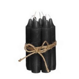 Kerzen-Set Schwarz 11x2 cm (7 Stück) [IFS-32168]