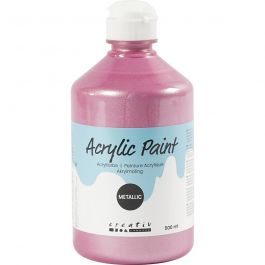 Acrylfarbe metallic, Metallic, Rosa, 500 ml/ 1 Fl. [HOB-32216]