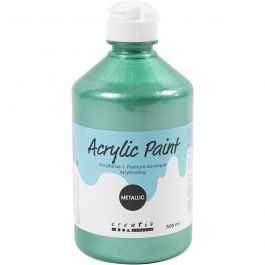 Acrylfarbe Metallic, Metallic, Grün, 500 ml/ 1 Fl. [HOB-32222]