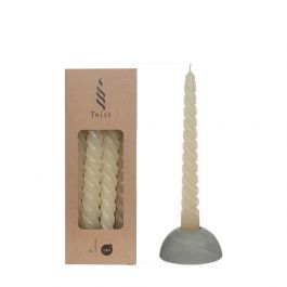 Kerzen Gedreht Creme | H: 19cm (4 Stück) [IFS-32233]