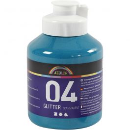 Glitter-Acrylfarbe, Türkis, 500 ml/ 1 Fl. [HOB-32503]
