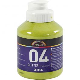 Glitter-Acrylfarbe, Lindgrün, 500 ml/ 1 Fl. [HOB-32504]