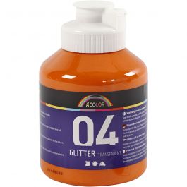 Glitter-Acrylfarbe, Orange, 500 ml/ 1 Fl. [HOB-32505]
