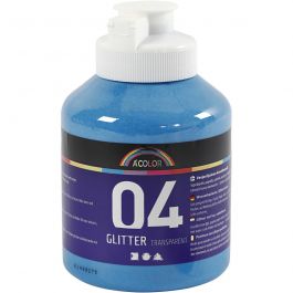 Glitter-Acrylfarbe, Blau, 500 ml/ 1 Fl. [HOB-32506]