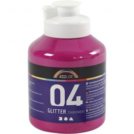 Glitter-Acrylfarbe, Pink, 500 ml/ 1 Fl. [HOB-32507]