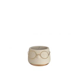 Topf mit Brille Gold Ø8,5 h: 6,5 cm (6 Stück) [IFS-33096]