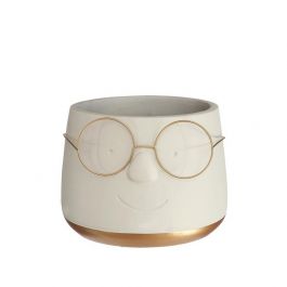 Topf mit Brille Gold Ø16 h: 11,5 cm (3 Stück) [IFS-33099]
