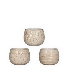 Blumentöpfe Mila Craquelé Creme | H: 7cm (9 Stück) [IFS-33507]