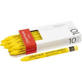 CARAN D’ACHE Neocolor II, L 10 cm, Dicke 8,5 mm, Gelb (010), 10 Stk/ 1 Pck [HOB-34052]