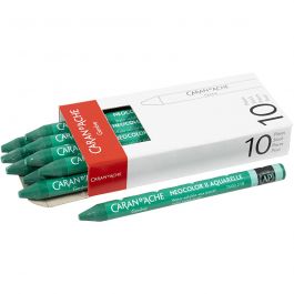 CARAN D’ACHE Neocolor II, L 10 cm, Dicke 8,5 mm, Smaragdgrün (210), 10 Stk/ 1 Pck [HOB-34063]