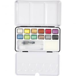 Art Aquarellfarbe, Metallic-Farben, 12 Farbe/ 1 Pck [HOB-34246]