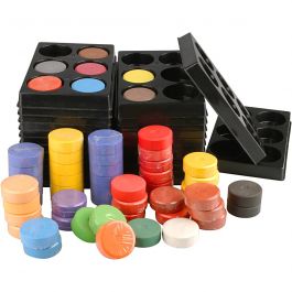 Aquarellfarben, H 16 mm, D 44 mm, Sortierte Farben, 1 Set [HOB-34499]