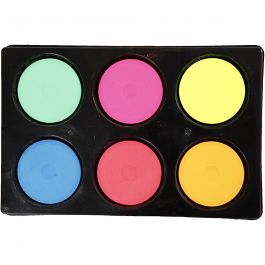 Aquarellfarben, H 16 mm, D 44 mm, Neonfarben, 1 Pck [HOB-34591]