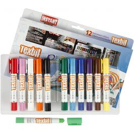 Playcolor Stoffmalstifte, L 14 cm, Sortierte Farben, 5 g, 12 Stk/ 1 Pck [HOB-34860]