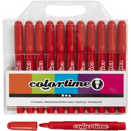 Colortime Marker, Strichstärke 5 mm, Rot, 12 Stk/ 1 Pck [HOB-37340]