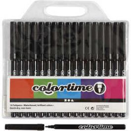 Colortime Filzstifte Schwarz - Strichstärke: 2mm (18 Stück) [HOB373561]