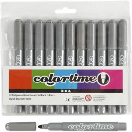 Colortime Marker, Strichstärke 5 mm, Grau, 12 Stk/ 1 Pck [HOB-37361]