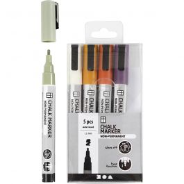 Kreidestifte, Strichstärke 1,2-3 mm, sanfte, dezente Farben, 5 Stk/ 1 Pck [HOB-37386]