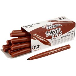 BIC Visa Color Filzstifte, Strichstärke 3 mm, Mittelbraun, 12 Stk/ 1 Pck [HOB-37407]