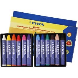 Lyra Wachsmalkreide, L 9 cm, Dicke 15 mm, 12 Stk/ 1 Pck [HOB-38122]