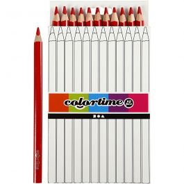 Colortime Buntstifte, L 17,45 cm, Mine 5 mm, JUMBO, Rot, 12 Stk/ 1 Pck [HOB-38172]