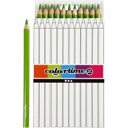 Colortime Buntstifte, L 17,45 cm, Mine 5 mm, JUMBO, Hellgrün, 12 Stk/ 1 Pck [HOB-38178]