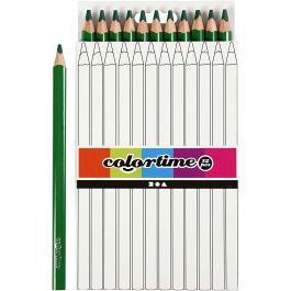 Colortime Buntstifte, L 17,45 cm, Mine 5 mm, JUMBO, Grün, 12 Stk/ 1 Pck [HOB-38179]