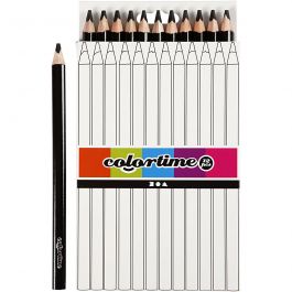 Colortime Buntstifte, L 17,45 cm, Mine 5 mm, JUMBO, Schwarz, 12 Stk/ 1 Pck [HOB-38181]