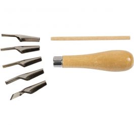 Linoleum-Schneideset, 5 sort./ 1 Set [HOB-38230]