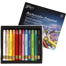 Gallery Aquarell-Kreide, L 9,3 cm, Sortierte Farben, 12 Stk/ 1 Pck [HOB-38284]