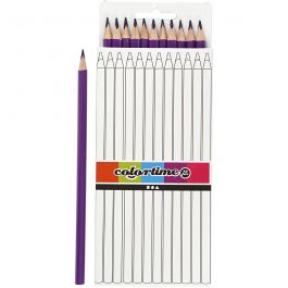 Colortime Buntstifte, L 17 cm, Mine 3 mm, Flieder, 12 Stk/ 1 Pck [HOB-38575]
