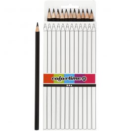 Colortime Buntstifte, L 17 cm, Mine 3 mm, Schwarz, 12 Stk/ 1 Pck [HOB-38581]
